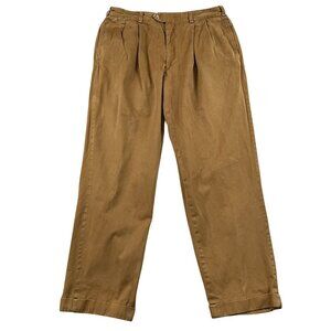 Bills Khakis Pants Mens 33* Pleated Cuffed Golden Brown Chino